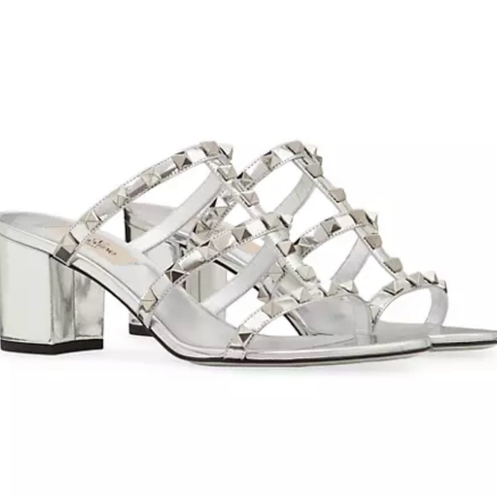 Valentino Garavani Silver rockstud Heels